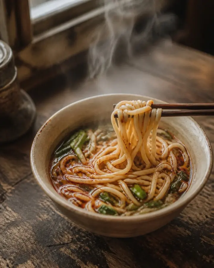 A traveler navigating a morning food district in Xi'an